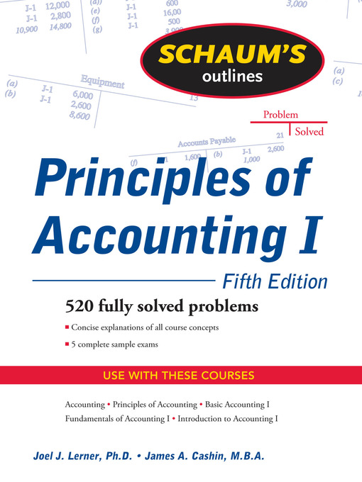 Title details for Principles of Accounting I by Joel J. Lerner - Available
